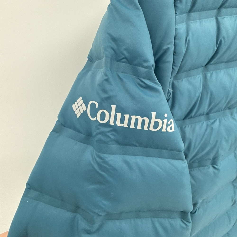 Columbia Womens Teal Down Feather Puffer Jacket Size Small Outdoors Insulated - Picture 4 of 9